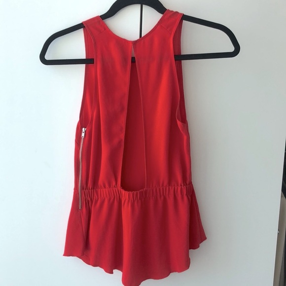 Aritzia Wilfred | Red Peplum Back Cut-out Top - Picture 3 of 6